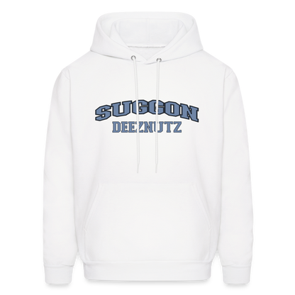 Suggon Deeznutz Hoodie (in Blue Ball Colors - Funny Sexual Humor) - white