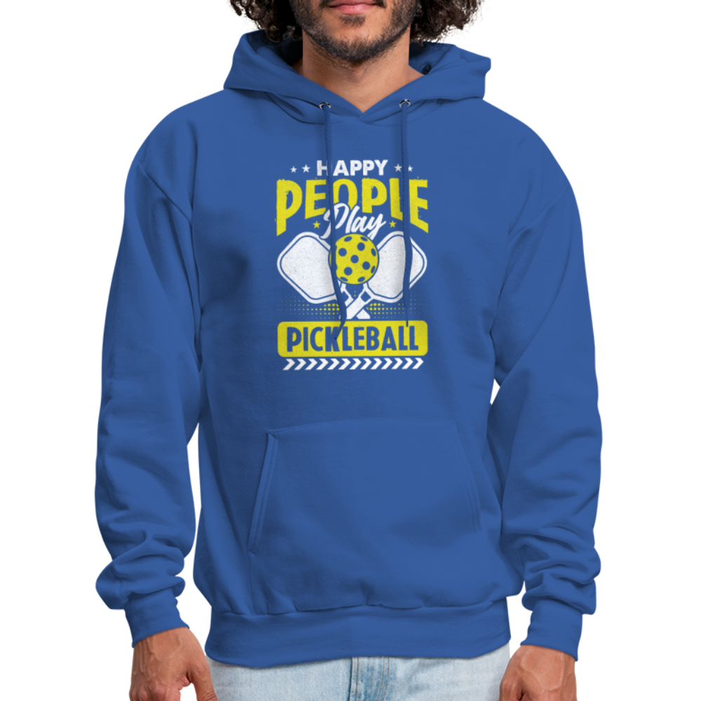 Happy People Play Pickleball Hoodie - royal blue