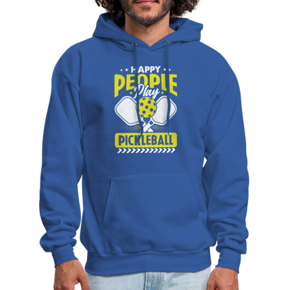 Happy People Play Pickleball Hoodie - royal blue