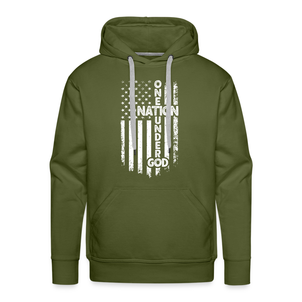 One Nation Under God Men’s Premium Hoodie - olive green