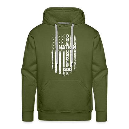 One Nation Under God Men’s Premium Hoodie - olive green