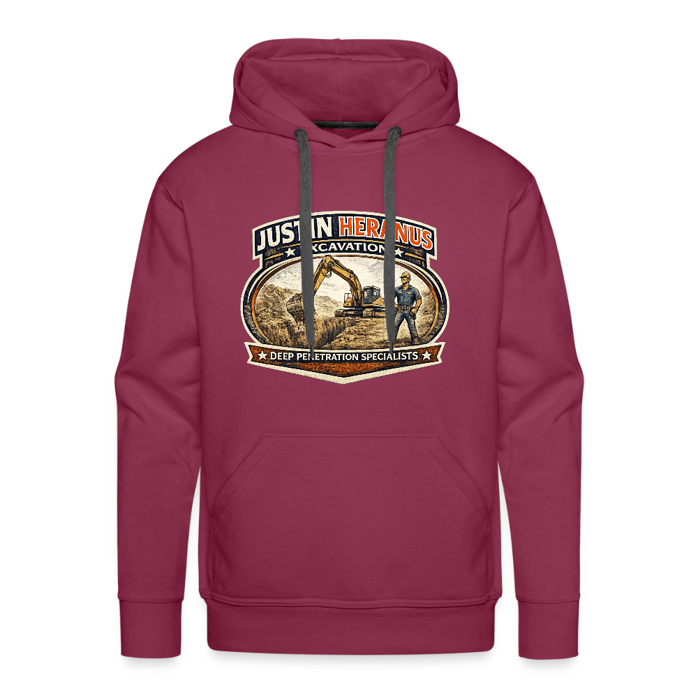Justin Heranus Drilling Co Hoodie Funny Adult Humor Gear Color: burgundy