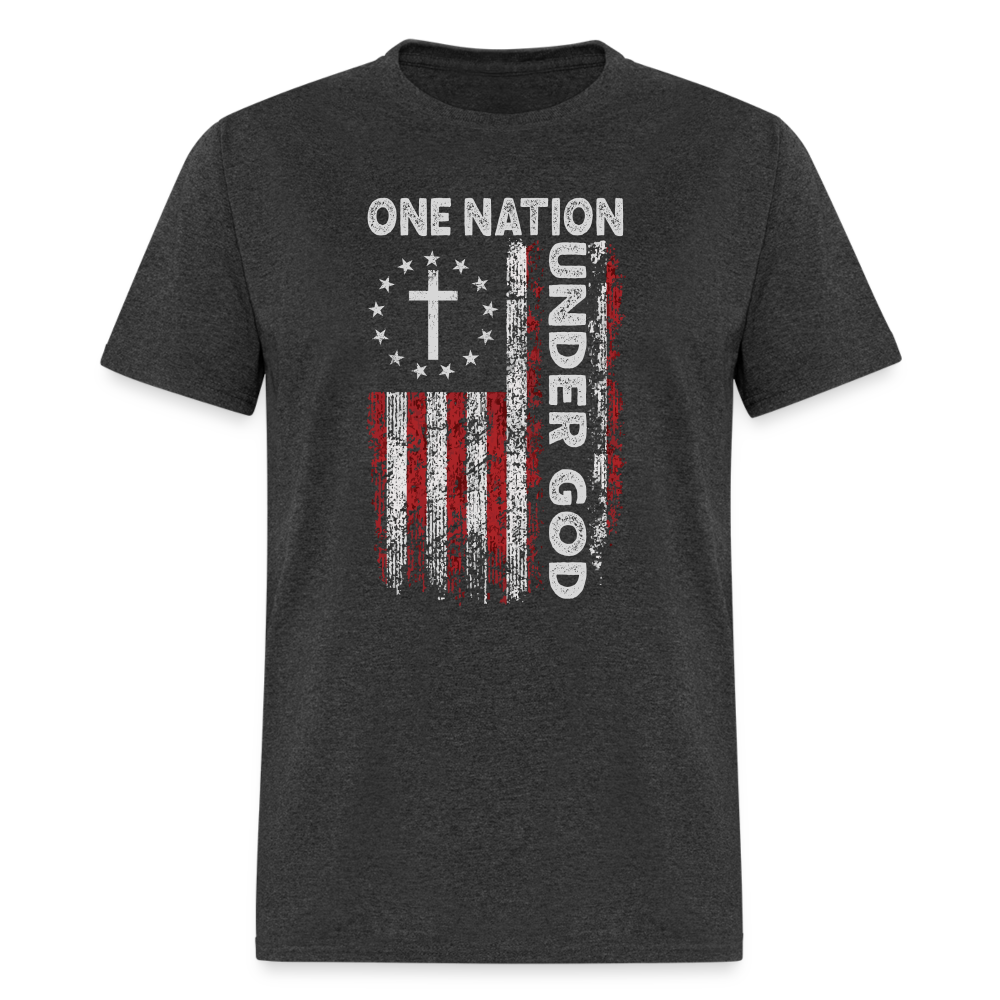 One Nation Under God T-Shirt - heather black