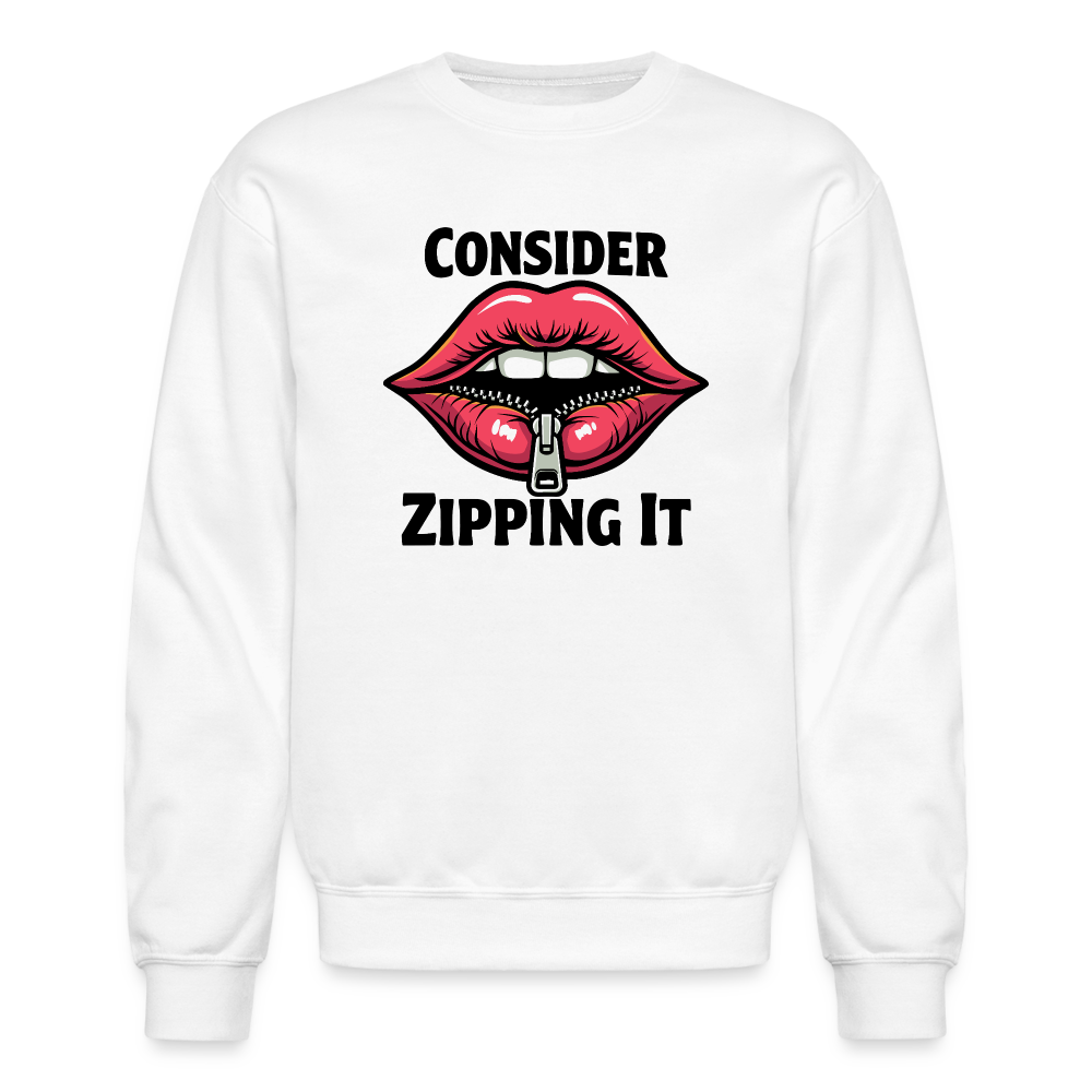 Consider Zipping It Sweatshirt - white