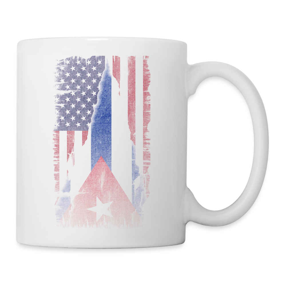 Cuba and USA Flag Coffee Mug – Cuban American Pride Gift - white
