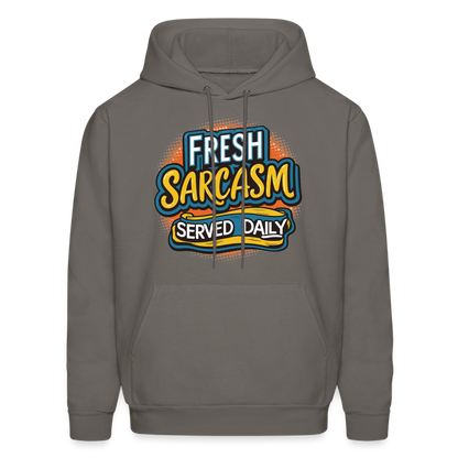 Fresh Sarcasm Served Daily Hoodie - asphalt gray