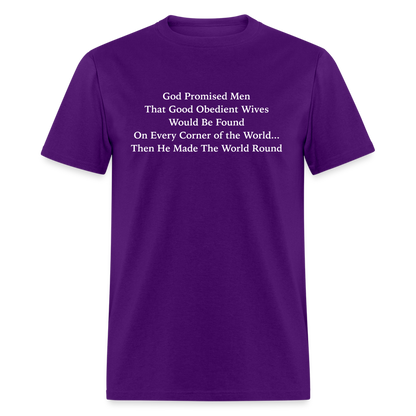 God Promised Men Good Obedient Wives T-Shirt - purple