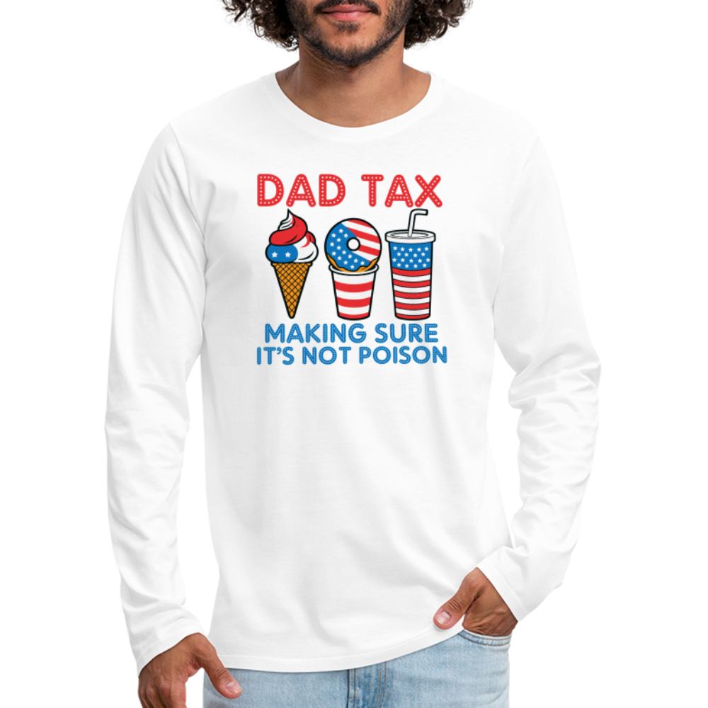 Dad Tax Long Sleeve T-Shirt (Red White Blue) - white