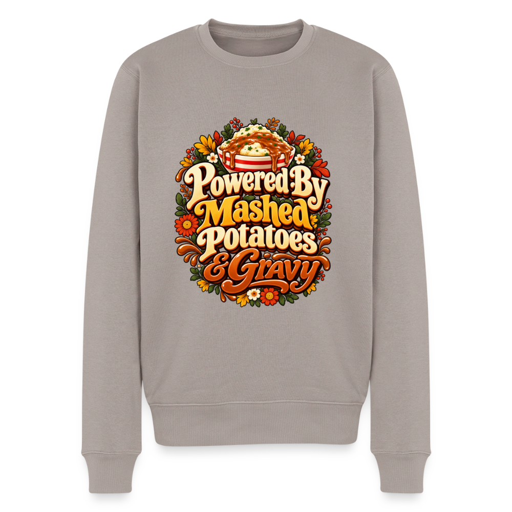 Powered by Mashed Potatoes & Gravy – Fall Floral Men’s Premium Sweatshirt - taupe
