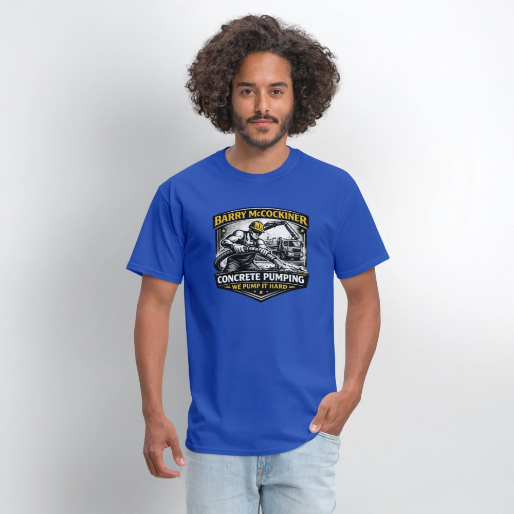 Barry McCockiner Concrete Pumping Funny Tee Color: Black