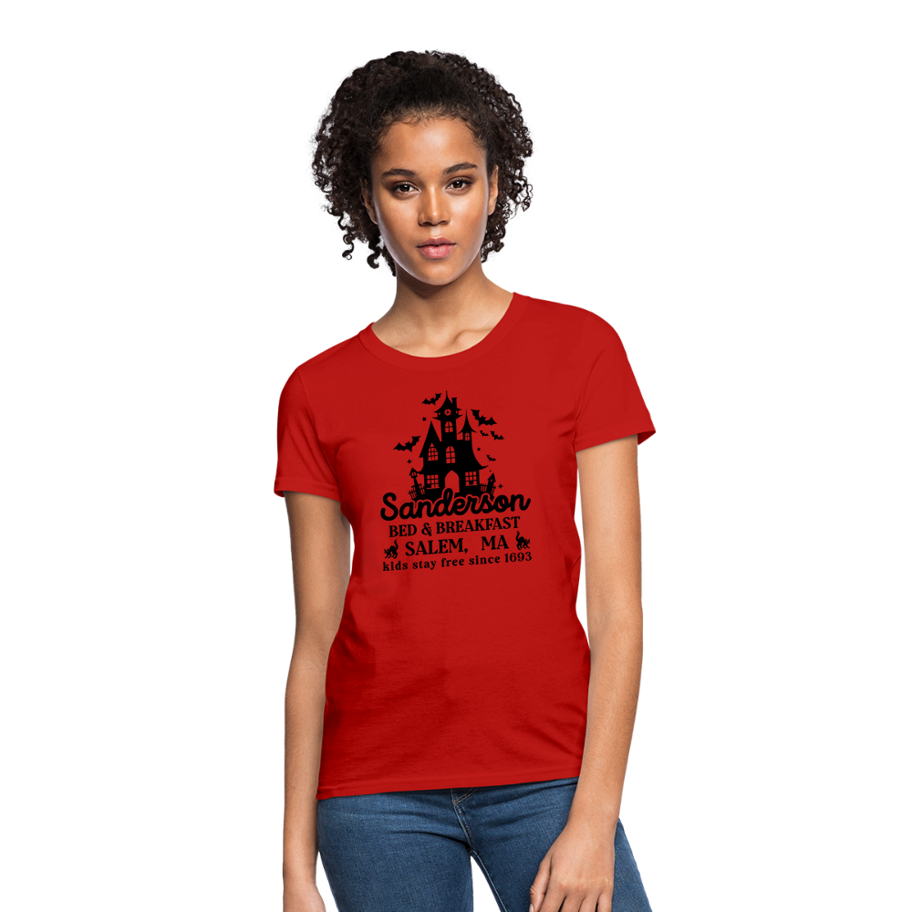 Sanderson Bed & Breakfast Salem MA Women's Contoured T-Shirt (Halloween) - red