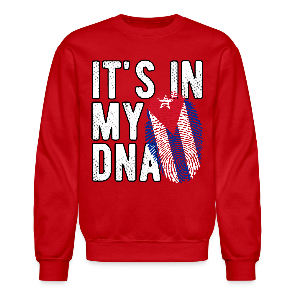 Cuban DNA Sweatshirt – Fingerprint Flag Design - red
