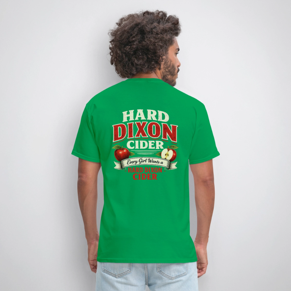 Hard Dixon Cider Funny Graphic T-Shirt (Front & Back Print) Color: Navy