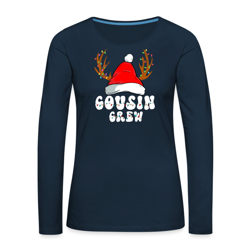 Cousin Crew Christmas Women's Premium Long Sleeve T-Shirt - deep navy