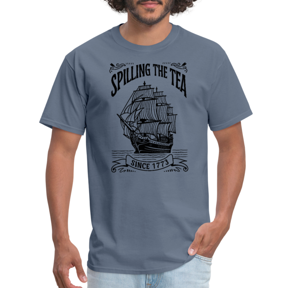 Spilling The Tea Sine 1773 T-Shirt - denim