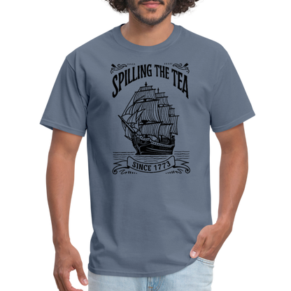 Spilling The Tea Sine 1773 T-Shirt - denim