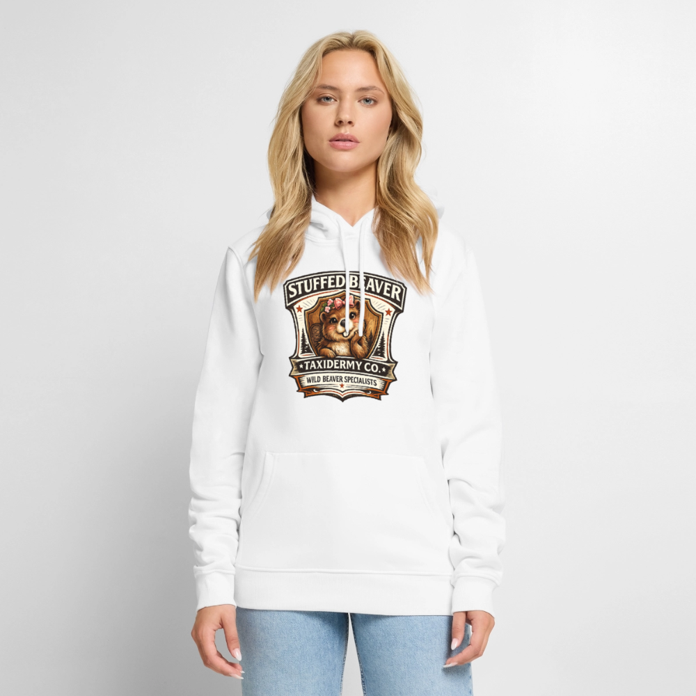 Stuffed Beaver Taxidermy Funny Adult Hoodie Color: White