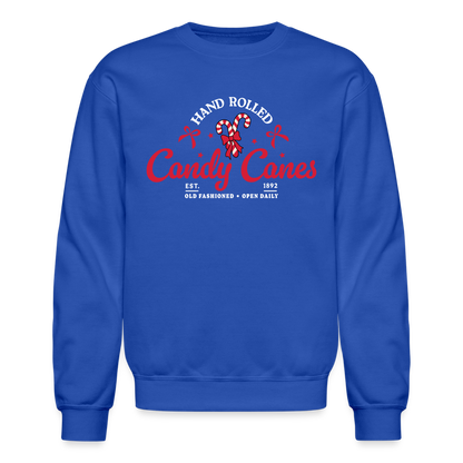 Hand Rolled Candy Canes Sweatshirt - royal blue