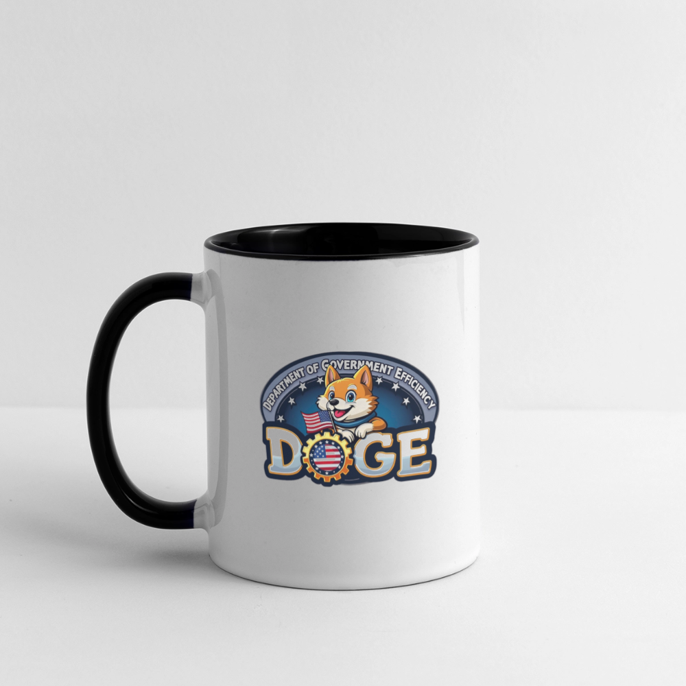 DOGE Logo (Dept of Government Efficiency) Coffee Mug - white/black