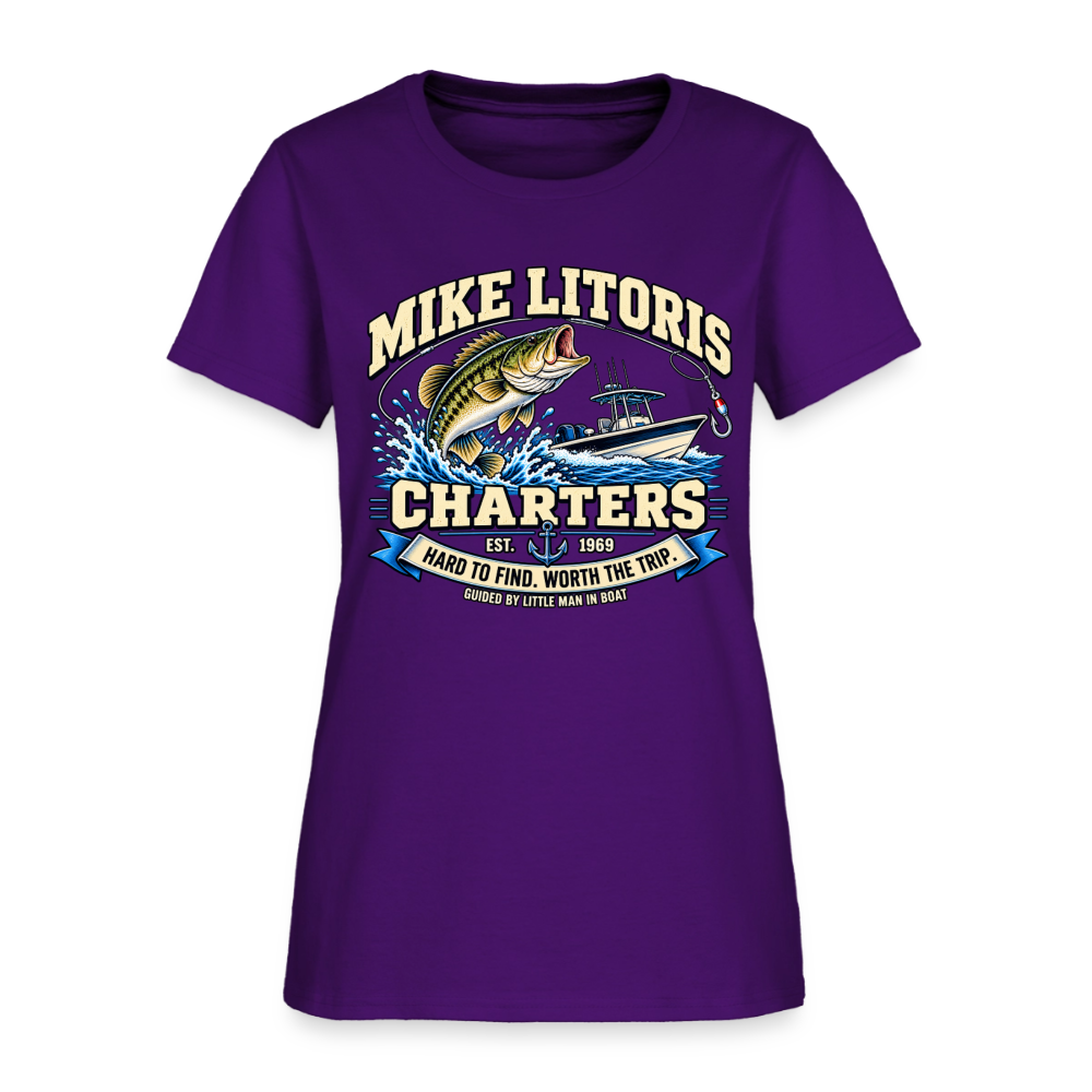 Mike Litoris Fishing Charters Women’s T-Shirt Color: Purple