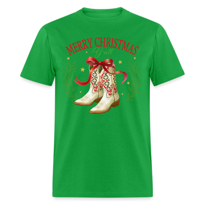 Merry Christmas Y'all T-Shirt - bright green