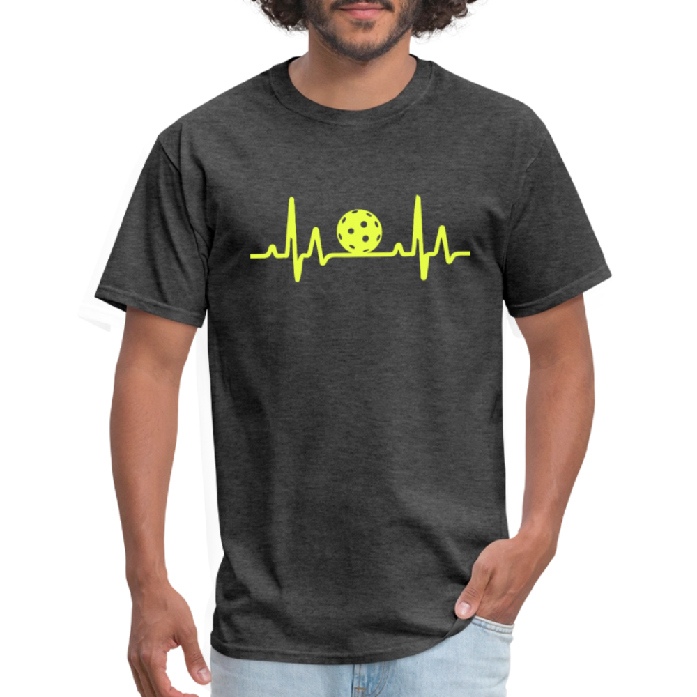 Pickleball Heartbeat T-Shirt - heather black