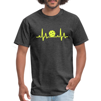 Pickleball Heartbeat T-Shirt - heather black