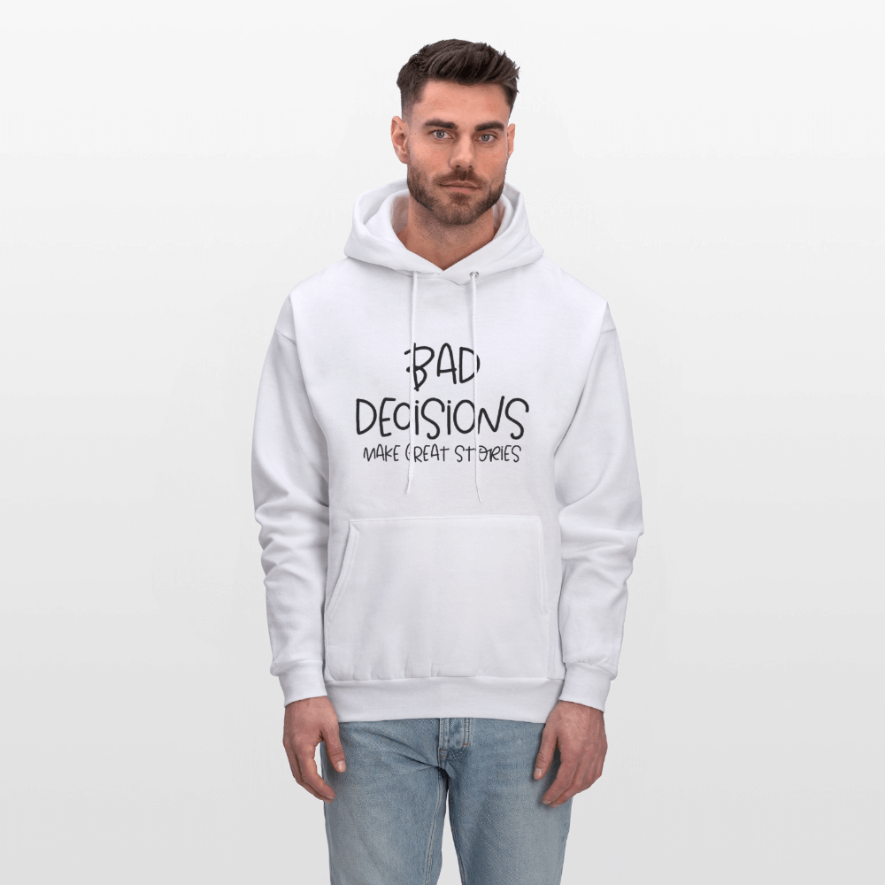 Bad Decisions Make Great Stories Hoodie Color: heather gray