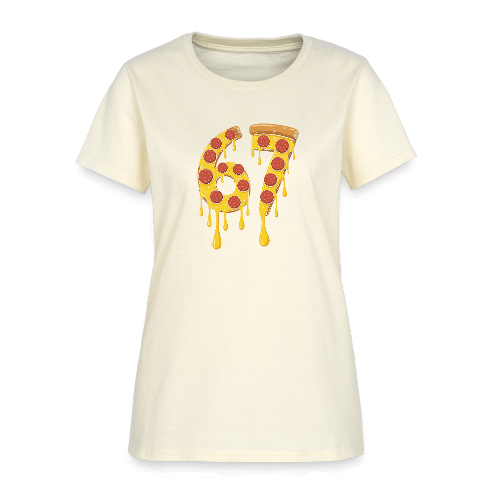 Six Seven 67 Pizza Women's T-Shirt Color: off white