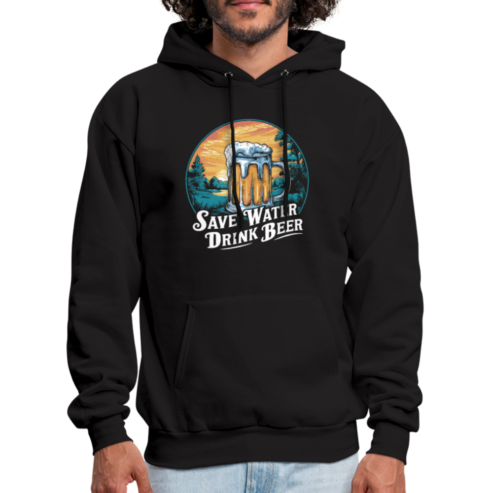 Save Water Drink Beer (Funny Drinking) Hoodie - black