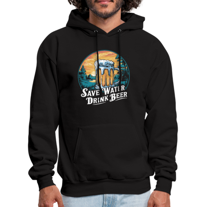 Save Water Drink Beer (Funny Drinking) Hoodie - black