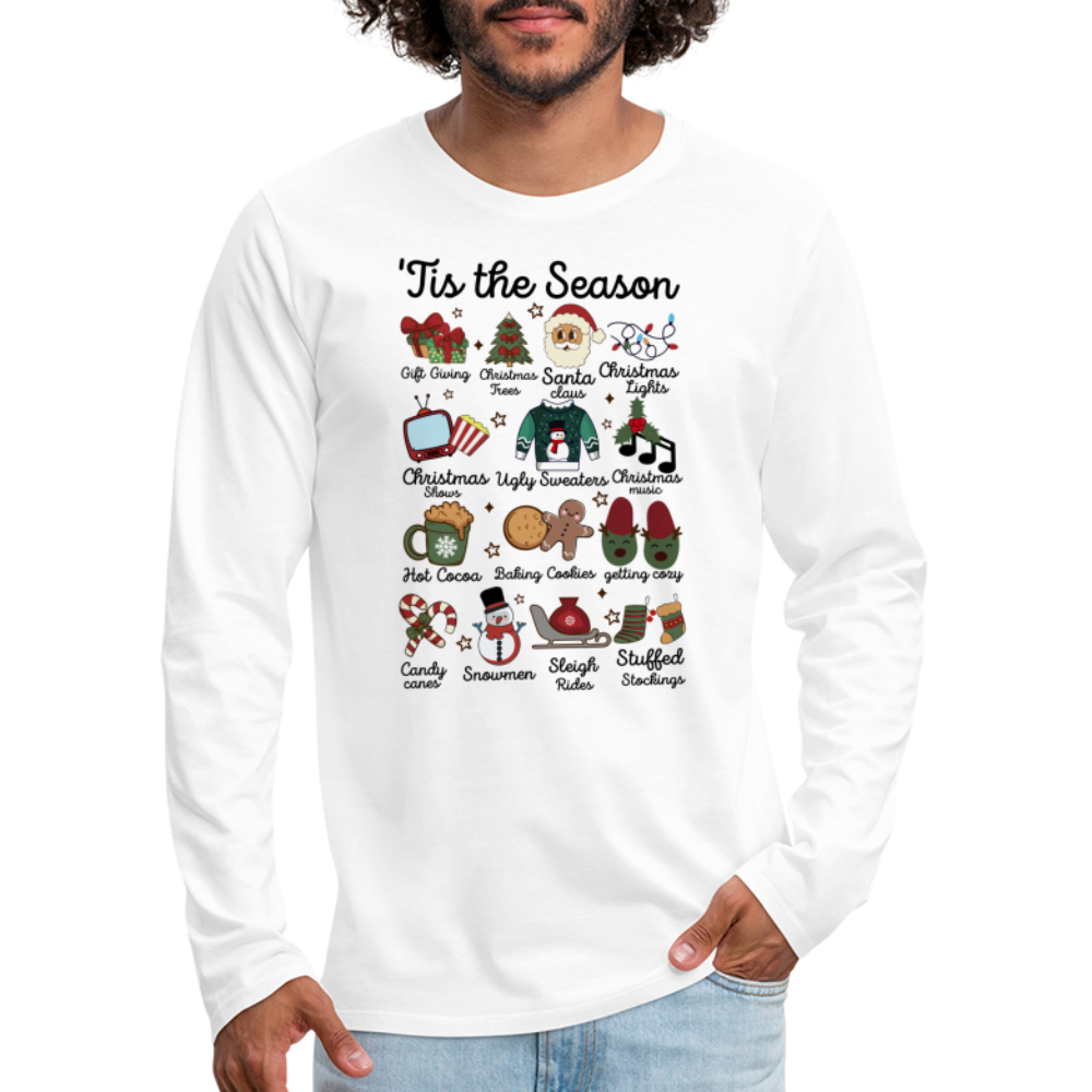 Tis The Season (Christmas) Men's Premium Long Sleeve T-Shirt - white