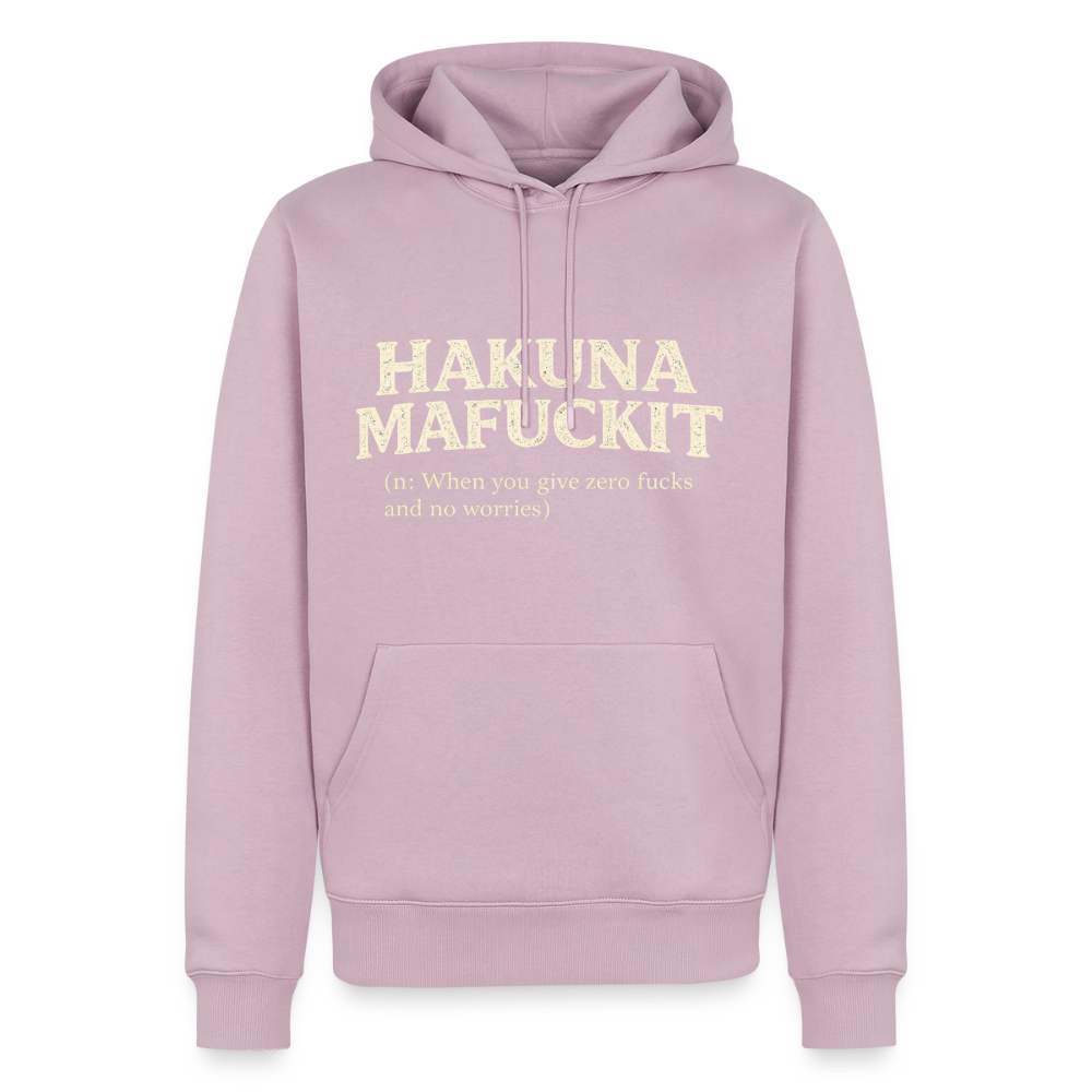 Hakuna Mafuckit Men’s Funny Graphic Hoodie Color: Dusty Pink