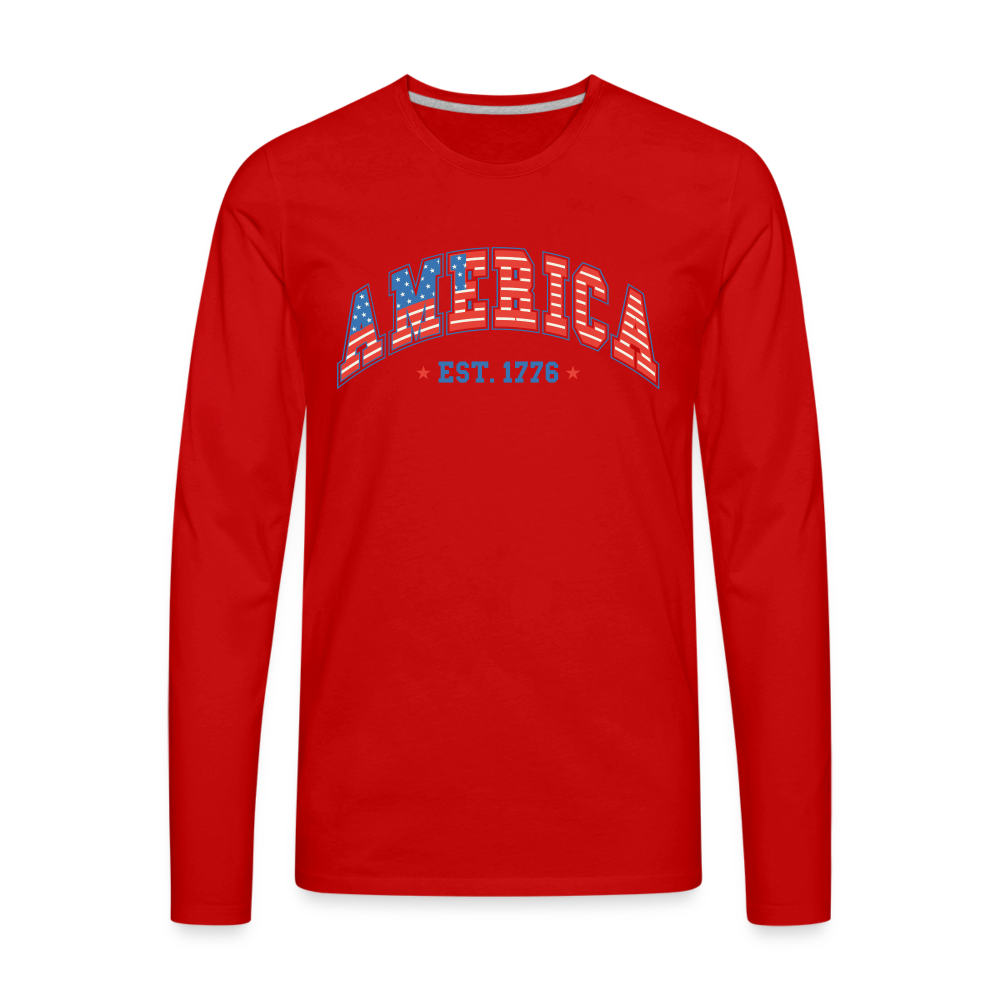 American 1776 Men's Premium Long Sleeve T-Shirt - red