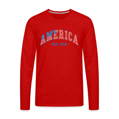 American 1776 Men's Premium Long Sleeve T-Shirt - red