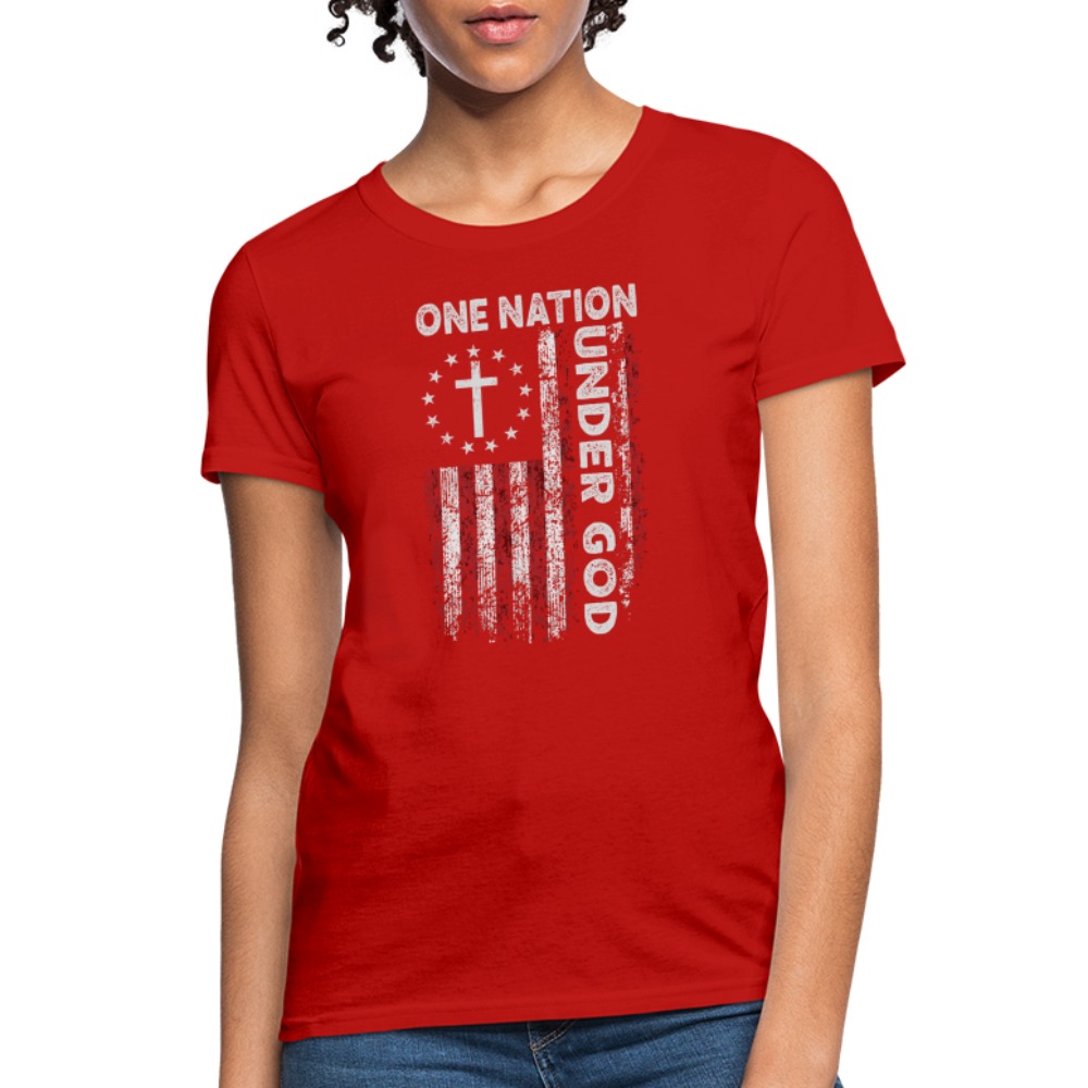 One Nation Under God Women's T-Shirt - red