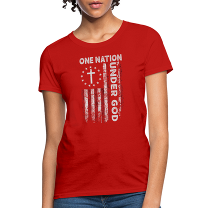 One Nation Under God Women's T-Shirt - red