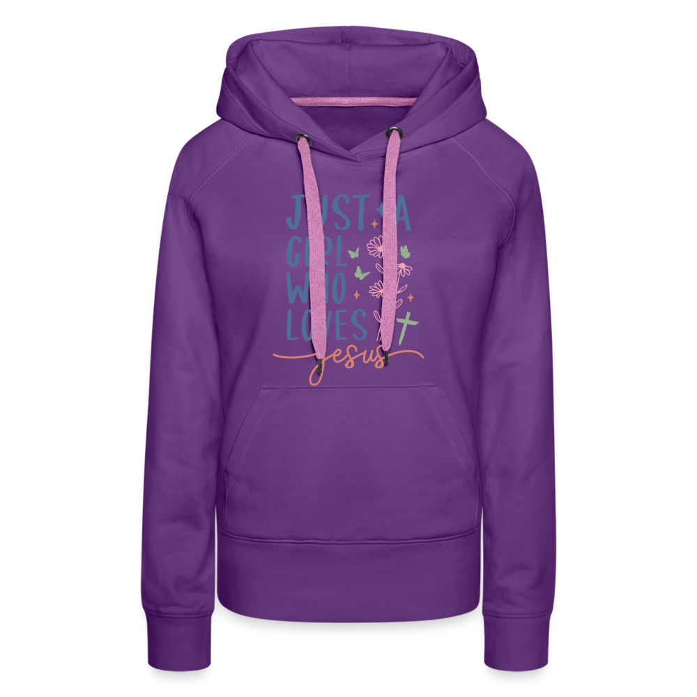 Just A Girl Who Loves Jesus Women’s Premium Hoodie - purple 