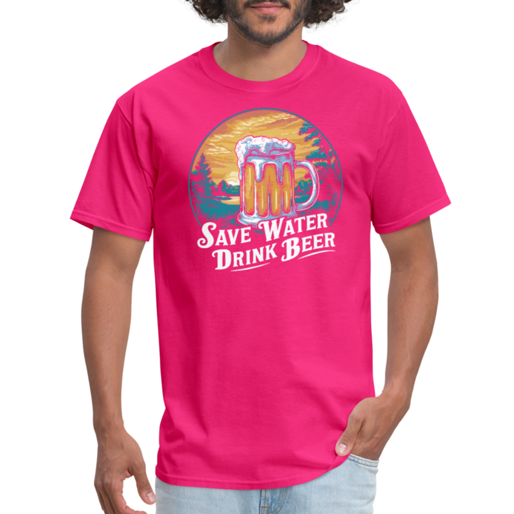 Save Water Drink Beer (Funny Drinking) T-Shirt - fuchsia