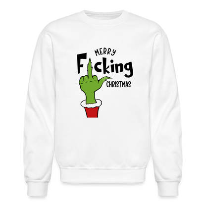 Merry F*cking Christmas Grumpy Middle Finger Sweatshirt - white