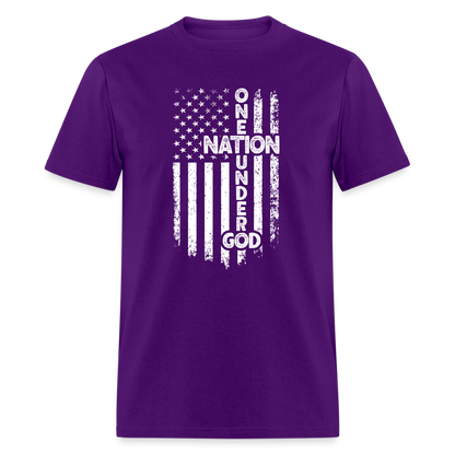 One Nation Under God T-Shirt - purple