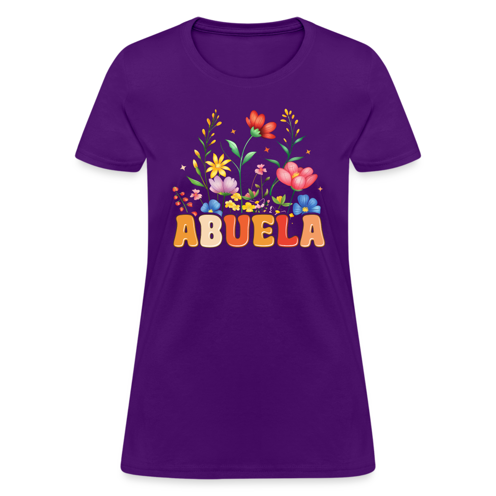 Abuela Women's T-Shirt with Floral Design - purple