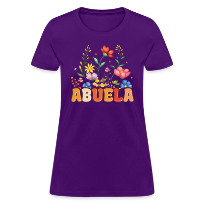 Abuela Women's T-Shirt with Floral Design - purple