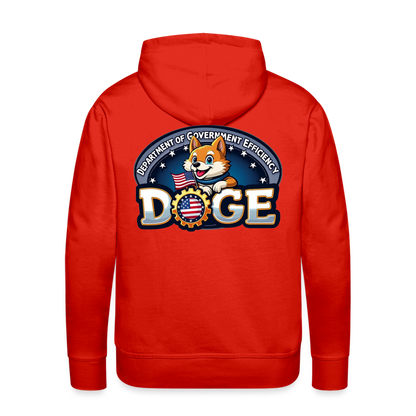 DOGE Men’s Premium Hoodie (front/back print) - red