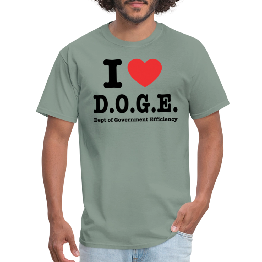 I Heart DOGE (Dept of Government Efficiency) T-Shirt - sage