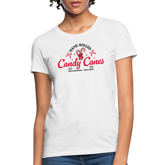 Hand Rolled Candy Canes Women's T-Shirt - white