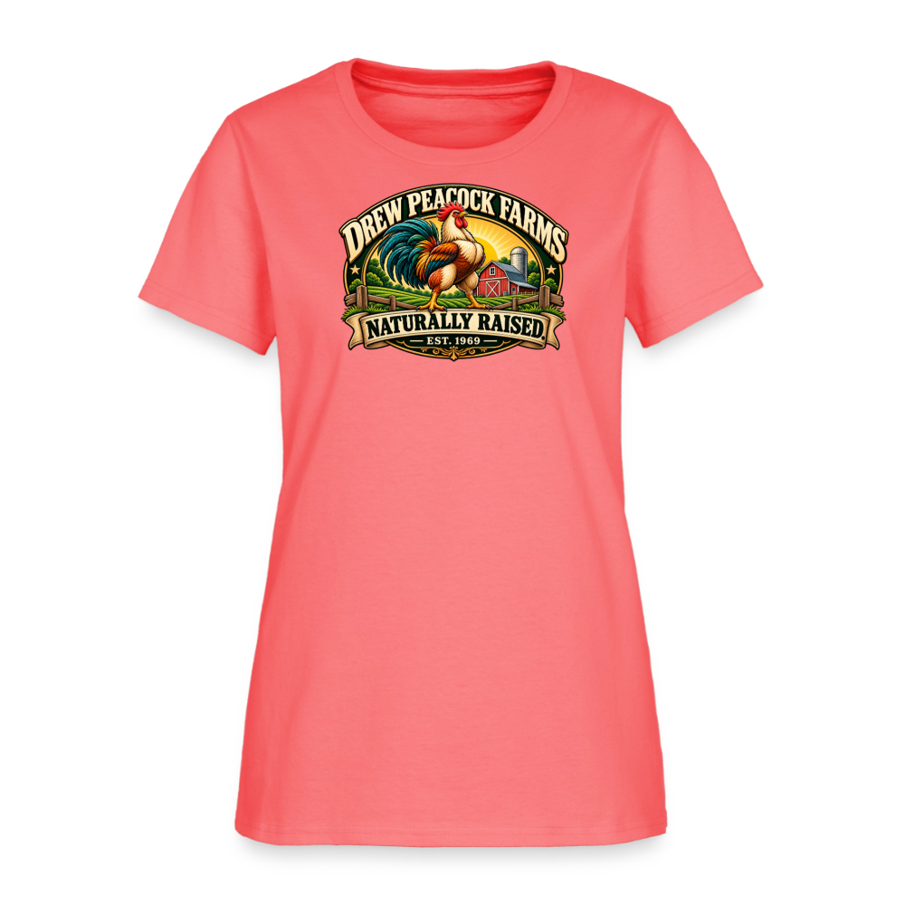 Drew Peacock Farms Women's T-Shirt - coral