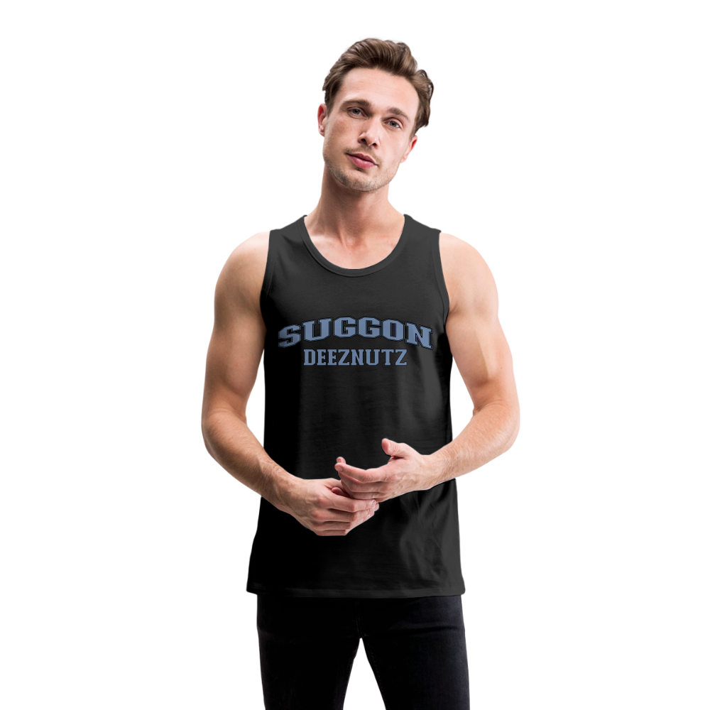 Suggon Deeznutz Tank Top (in Blue Ball Colors - Funny Sexual Humor) - black