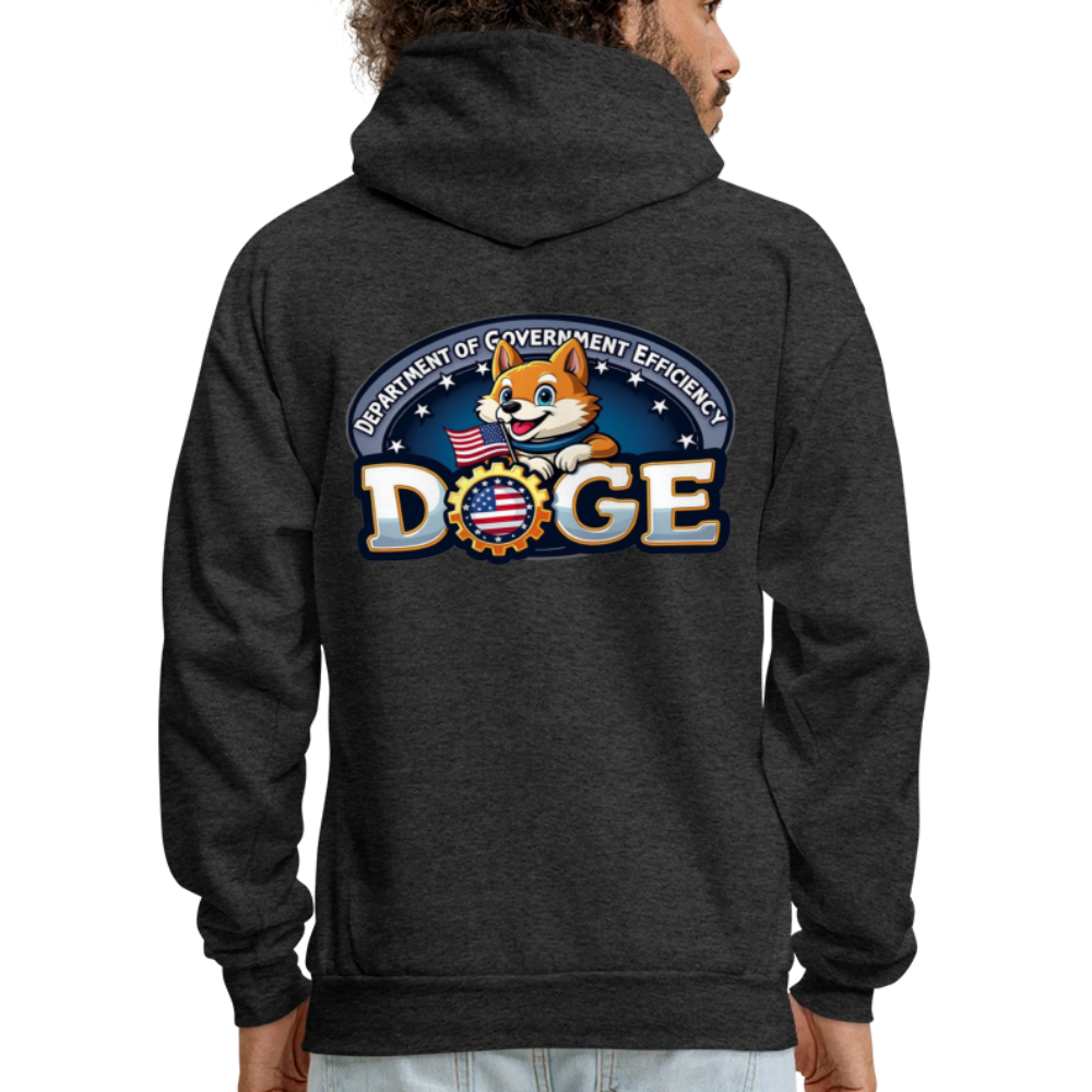 DOGE Hoodie (front/back print) - charcoal grey