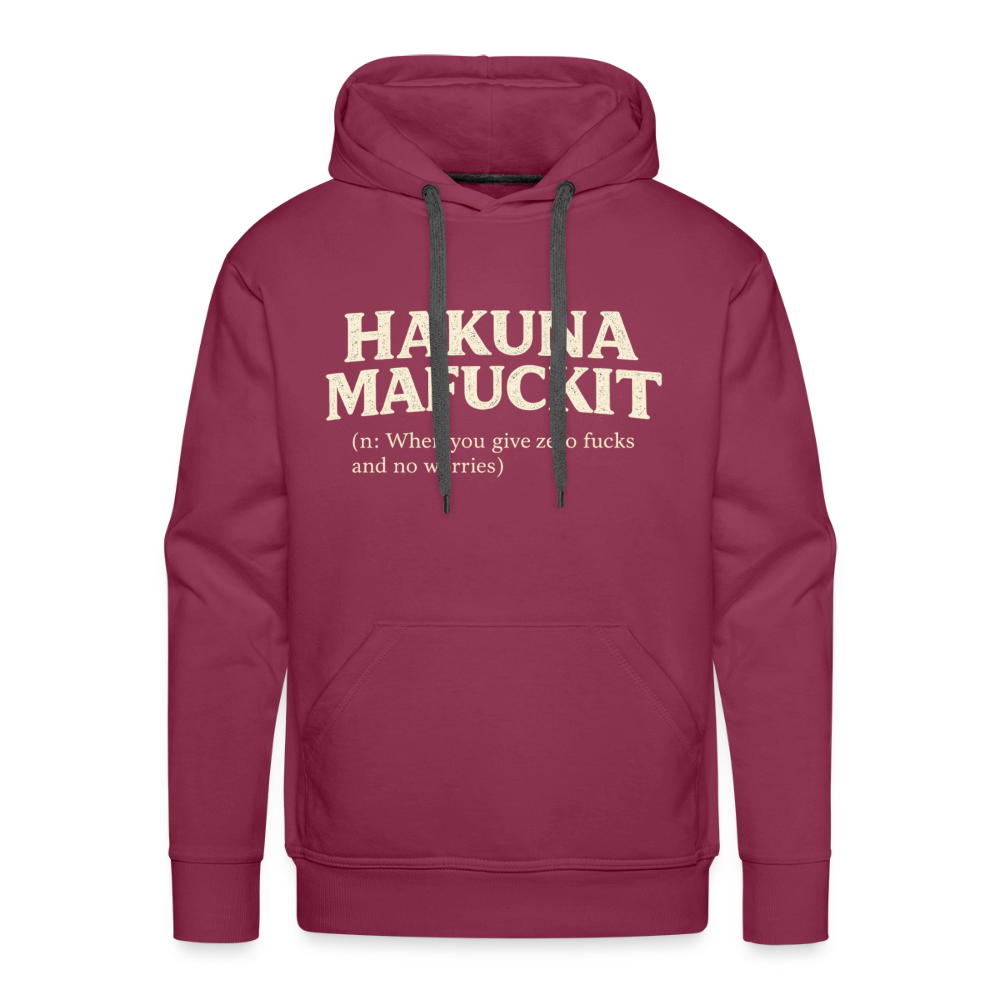 Hakuna Mafuckit Men’s Funny Graphic Hoodie Color: Burgundy